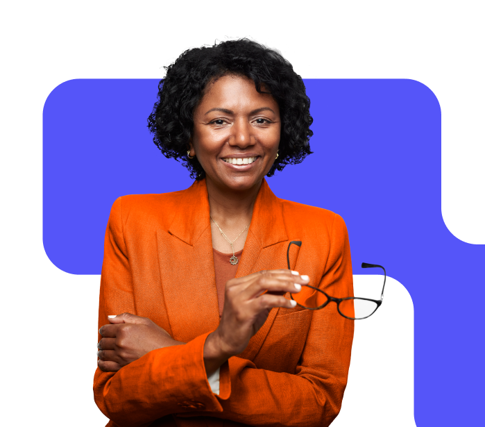 Woman ready to help with an insurance claim.